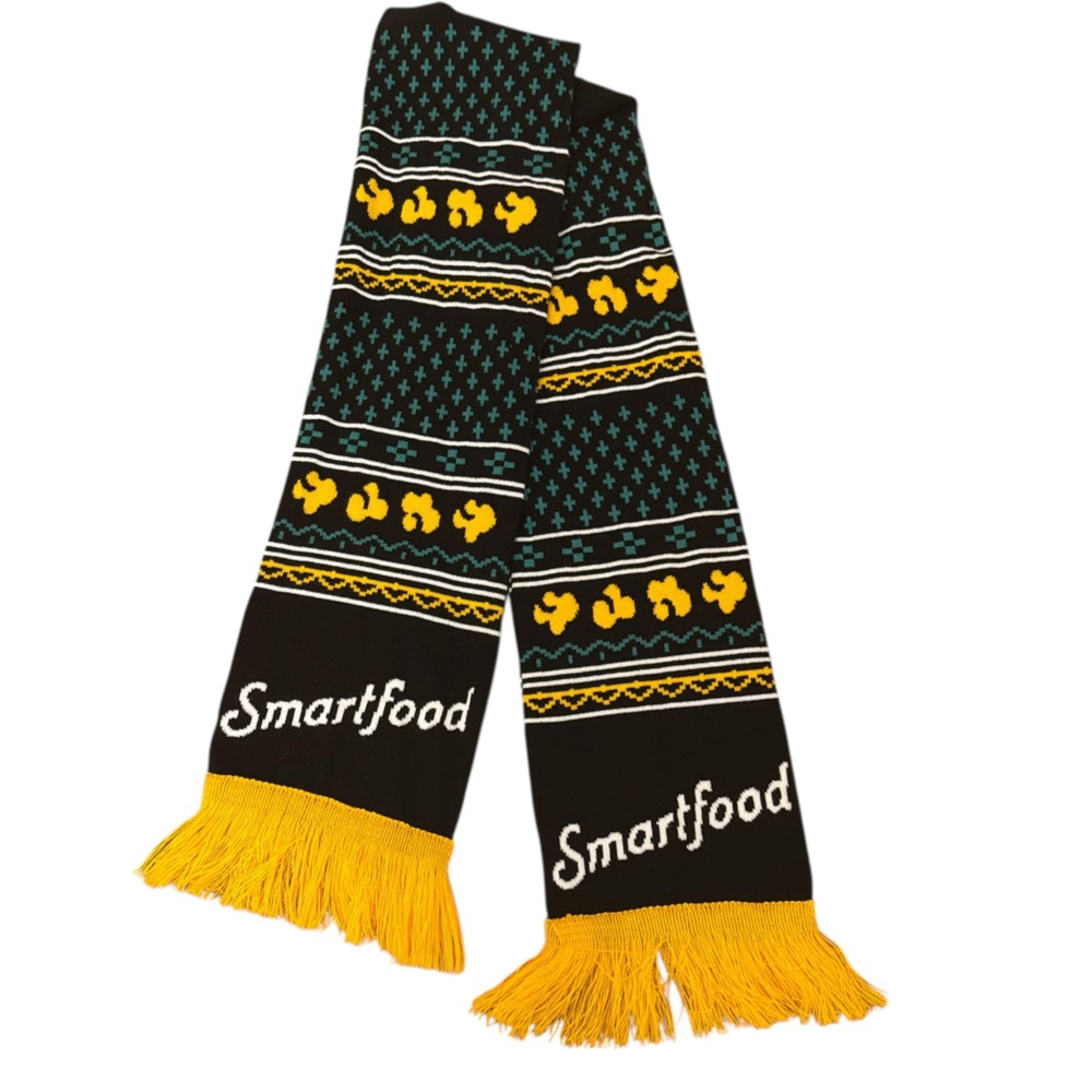 Smartfood branded Black and Yellow scarf. NEW
